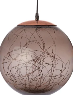 Anna's Collection kersthanger Smokey bal met verlichting D 18 cm