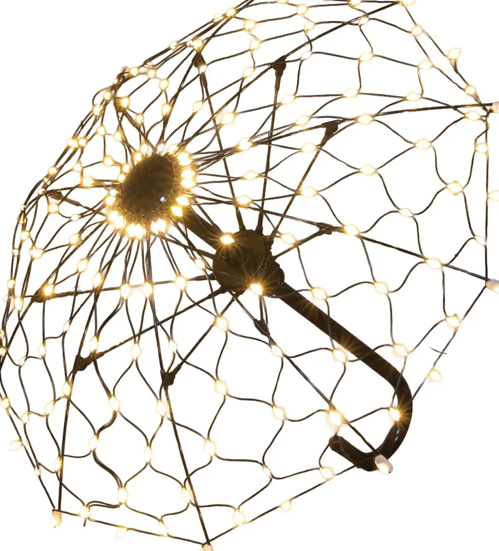 Anna's Collection kersthanger paraplu zwart met verlichting 55 x 55 x 46 cm