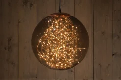 Anna's Collection kersthanger Smokey bal met verlichting D 35 cm