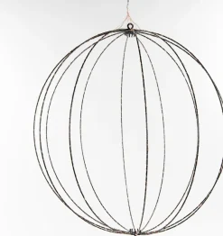 Anna's Collection kersthanger bal zwart met verlichting D 60 cm