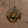 Anna's Collection kersthanger Stars bal zwart met verlichting D 15 cm