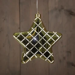Anna's Collection kersthanger Cosma ster goud met verlichting 20 x 6,5 x 19 cm