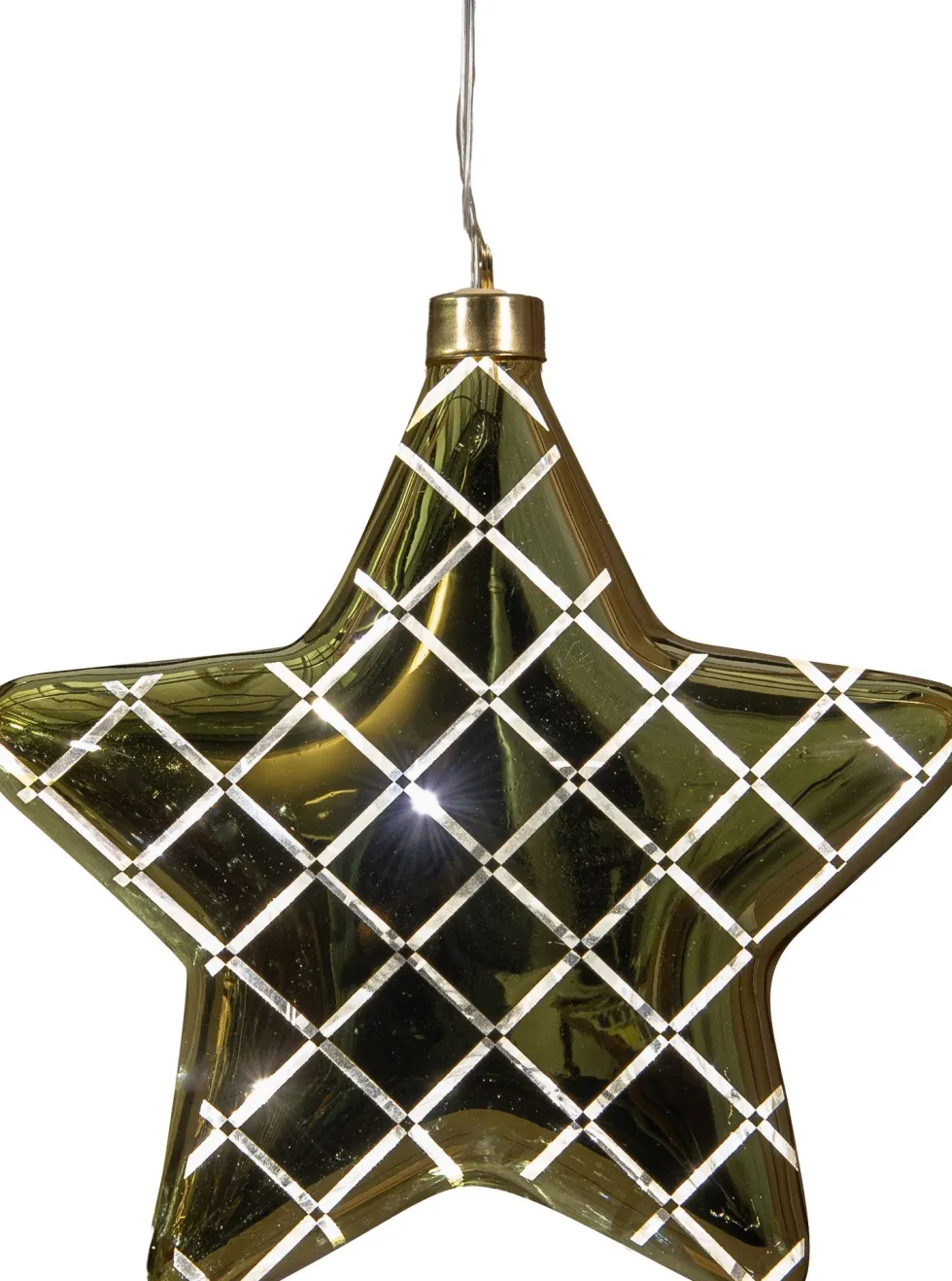 Anna's Collection kersthanger Cosma ster goud met verlichting 20 x 6,5 x 19 cm