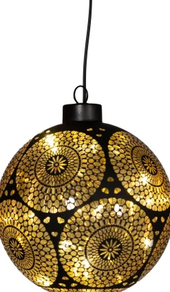 Anna's Collection kersthanger Marra bal zwart D 15 cm