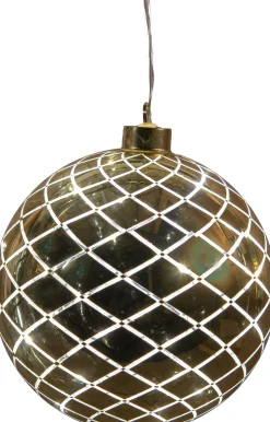 Anna's Collection kersthanger Cosma bal goud met verlichting D 15 cm