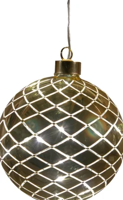 Anna's Collection kersthanger Cosma bal goud met verlichting D 13 cm
