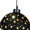Anna's Collection kersthanger Cosma bal sterren zwart met verlichting D 13 cm