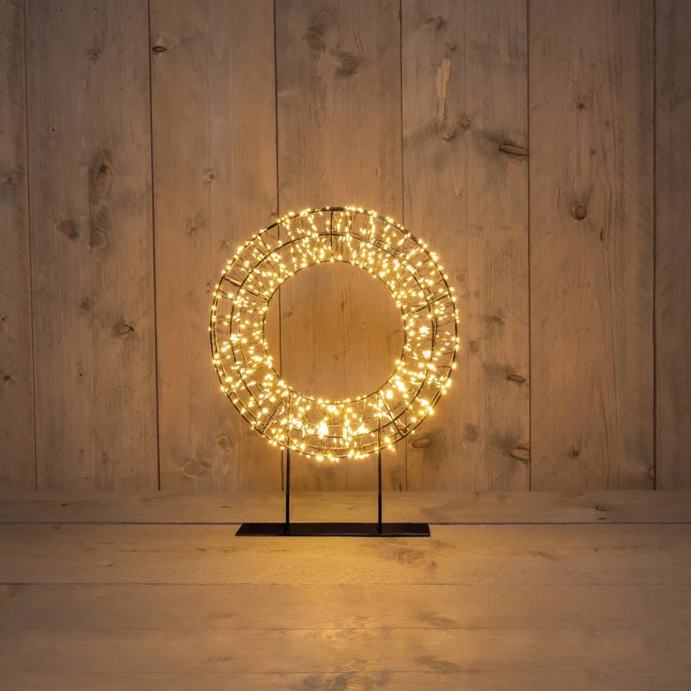 Anna's Collection kerstkrans op voet met 800 lampjes extra warm 28 x 7 x 39 cm