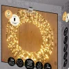Anna's Collection kerstkrans zwart met 1200 lampjes D 36 H 8 cm