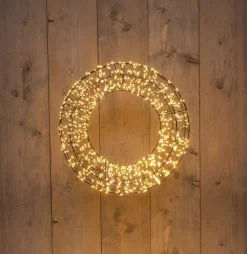 Anna's Collection kerstkrans zwart met 1440 lampjes D 36 H 8 cm