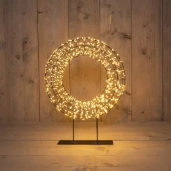 Anna's Collection kerstkrans op voet met 1200 lampjes extra warm met knipperfunctie 36 x 9 x 47,5 cm