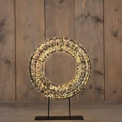 Anna's Collection kerstkrans op voet met 800 lampjes extra warm met knipperfunctie 28 x 7 x 39 cm