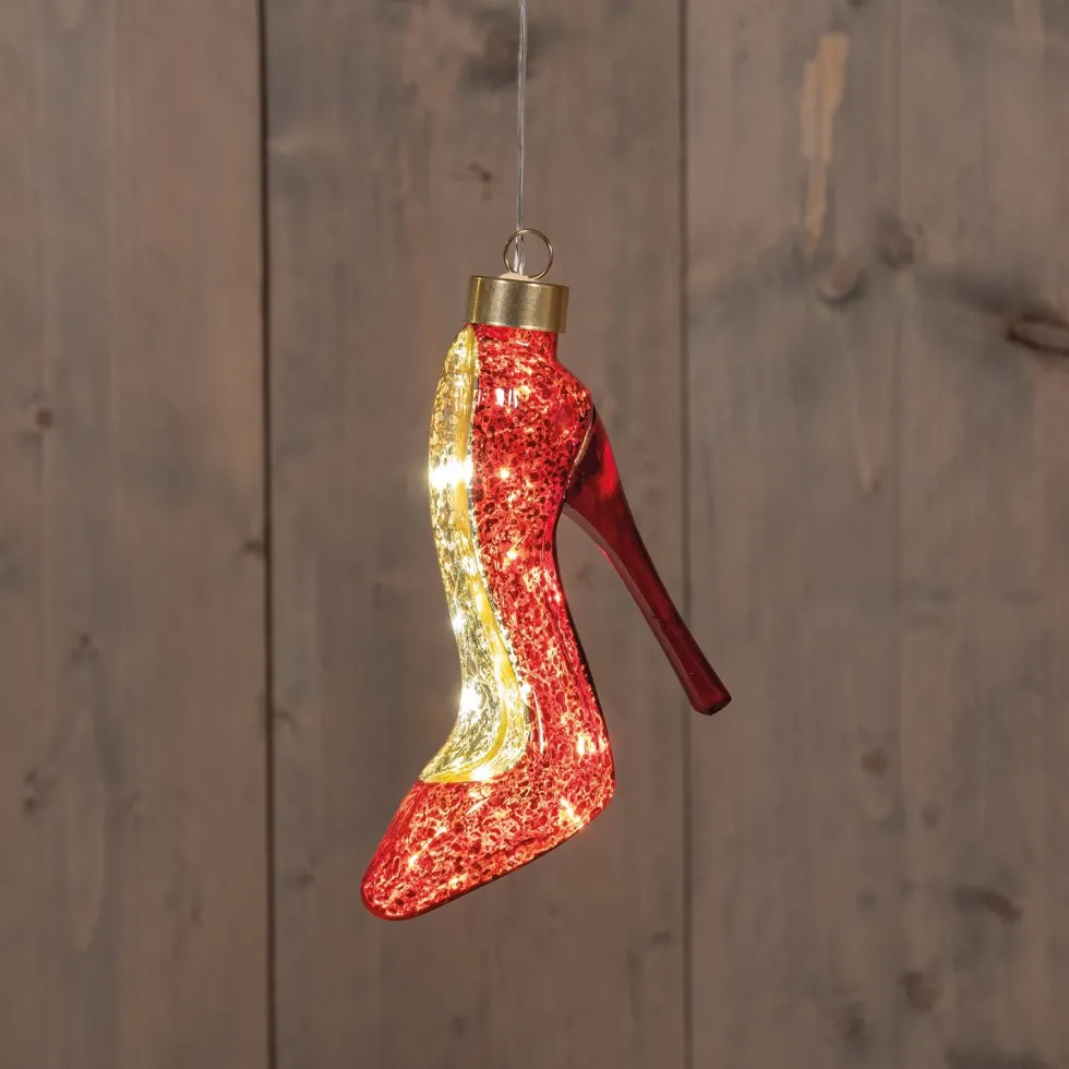 Anna's Collection kerst ornament hak goud met verlichting 5 x 10,5 x 13 cm