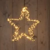 Anna's Collection kerstster 3D zwart met verlichting 36 x 36 x 7 cm