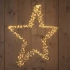 Anna's Collection kerstster 3D zwart met verlichting 56 x 56 x 7 cm