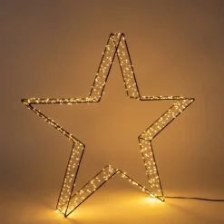 Anna's Collection kerstster 3D zwart met verlichting 56 x 56 x 7 cm
