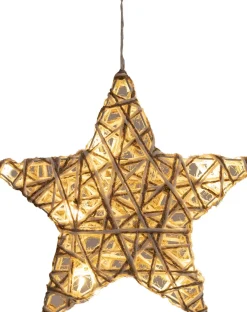 Anna's Collection kerstster naturel met verlichtingD 30 H 5 cm