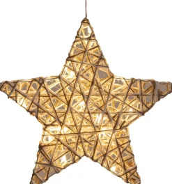 Anna's Collection kerstster naturel met verlichtingD 40 H 9 cm