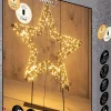 Anna's Collection kerstster op voet met verlichting 36 x 7,5 x 45 cm