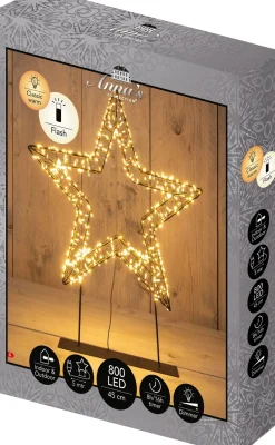 Anna's Collection kerstster op voet met verlichting 36 x 7,5 x 45 cm