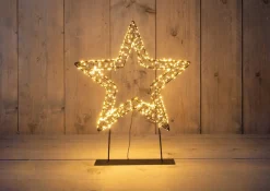 Anna's Collection kerstster op voet met verlichting 36 x 7,5 x 45 cm