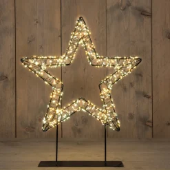 Anna's Collection kerstster op voet met verlichting knipperfunctie 36 x 7,5 x 45 cm