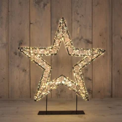 Anna's Collection kerstster op voet met verlichting knipperfunctie 57 x 9 x 63 cm