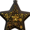 Anna's Collection kerstster Stars zwart met verlichting D 19 H 6,5 cm