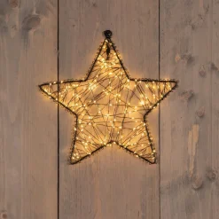Anna's Collection kerstster zwart met verlichting knipperfunctie D 27 H 5 cm