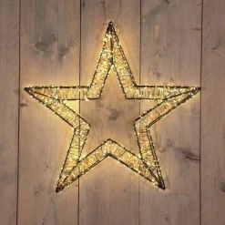 Anna's Collection kerstster zwart met verlichting D 56 H 7 cm