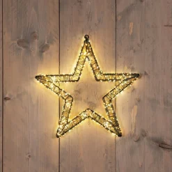 Anna's Collection kerstster zwart met verlichting D 36 H 5 cm