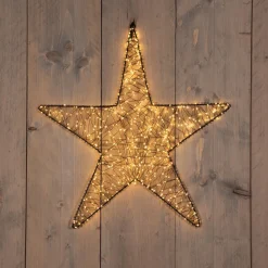 Anna's Collection kerstster zwart met verlichting knipperfunctie D 37 H 5 cm