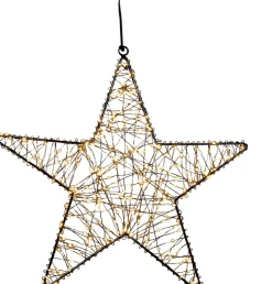 Anna's Collection kerstster zwart met verlichting knipperfunctie D 37 H 5 cm
