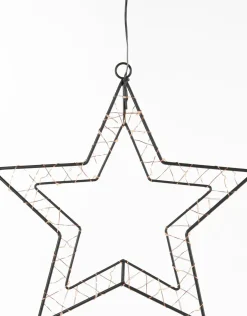 Anna's Collection kerstster zwart met verlichting 30 x 30,5 cm