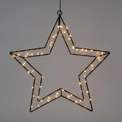 Anna's Collection kerstster zwart met verlichting 40 x 40,5 cm