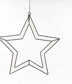 Anna's Collection kerstster zwart met verlichting 40 x 40,5 cm