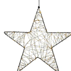 Anna's Collection kerstster zwart met verlichting D 57 H 5 cm