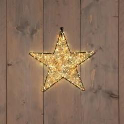 Anna's Collection kerstster zwart met verlichting D 27 H 5 cm