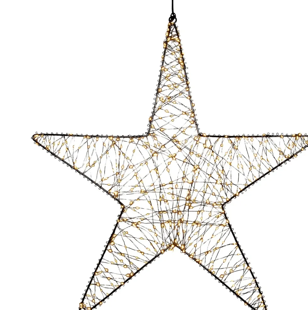 Anna's Collection kerstster zwart met verlichting knipperfunctie D 57 H 5 cm