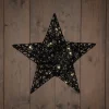 Anna's Collection kerstster zwart met verlichtingD 40 H 9 cm