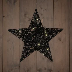 Anna's Collection kerstster zwart met verlichtingD 40 H 9 cm