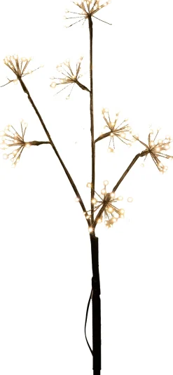 Anna's Collection kersttak met verlichtingdandelion zwart 6 x 8 x 67 cm