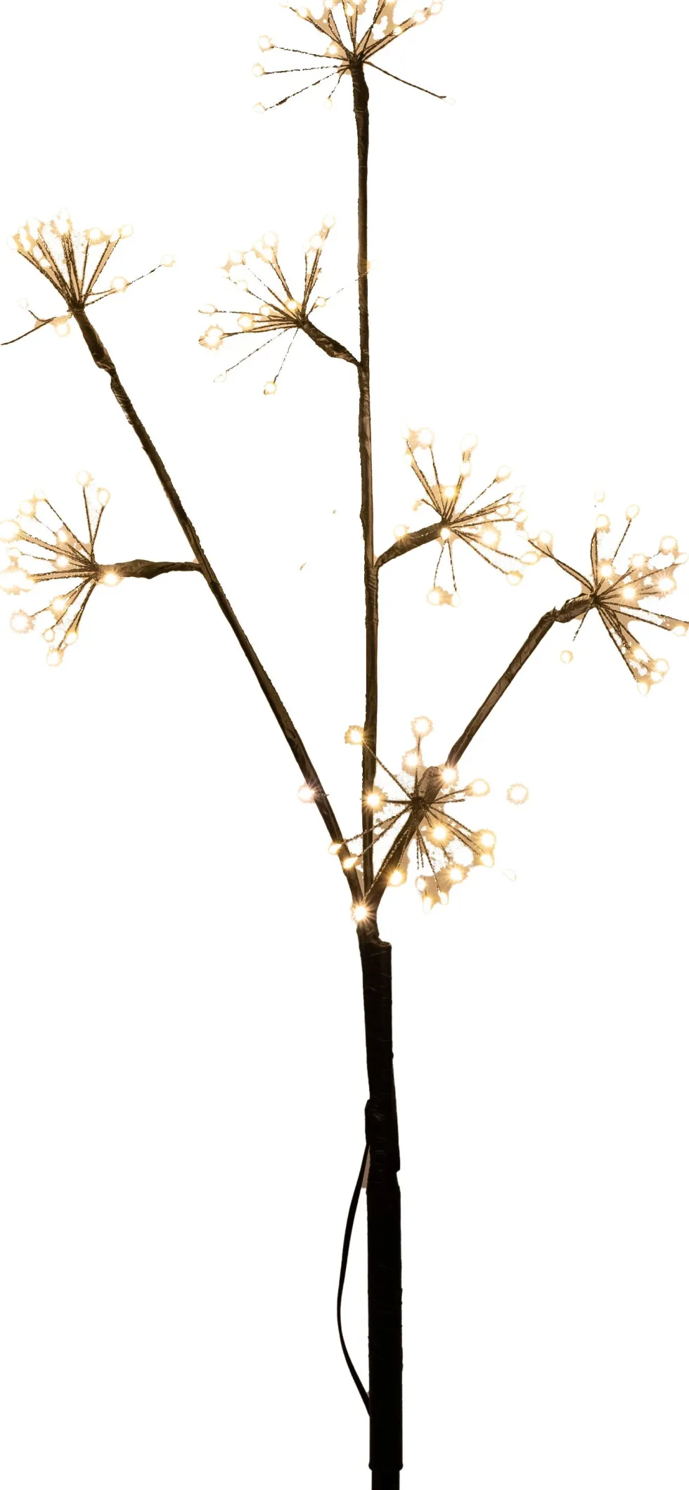 Anna's Collection kersttak met verlichtingdandelion zwart 6 x 8 x 67 cm