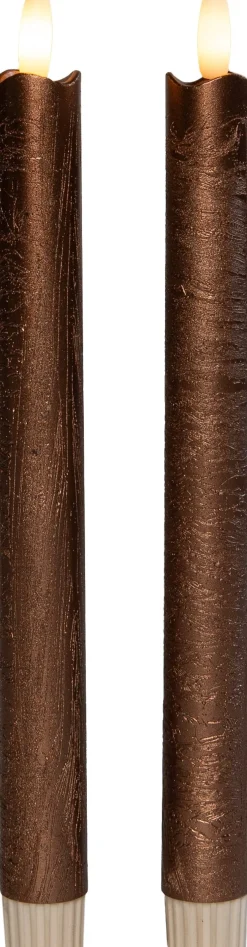 Anna's Collection LED dinerkaars Rustiek brons D 2 H 23 cm 2 stuks
