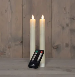 Anna's Collection LED dinerkaars Rustiek ivoor D 2 H 23 cm 2 stuks