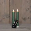 Anna's Collection LED dinerkaars Rustiek groen D 2 H 18 cm 2 stuks