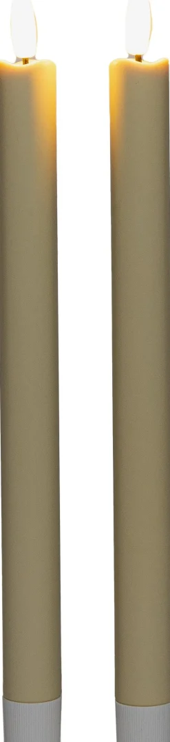 Anna's Collection LED dinerkaars beige D 1,5 H 24 cm 2 stuks