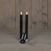 Anna's Collection LED dinerkaars Rustiek zwart D 2,5 H 23 cm 2 stuks