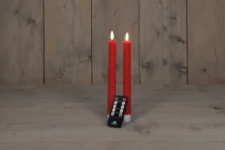 Anna's Collection LED dinerkaars rood met afstandsbediening D 2,5 H 23 cm 2 stuks