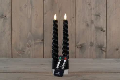 Anna's Collection LED dinerkaars Swirl zwart D 2,5 H 23 cm 2 stuks